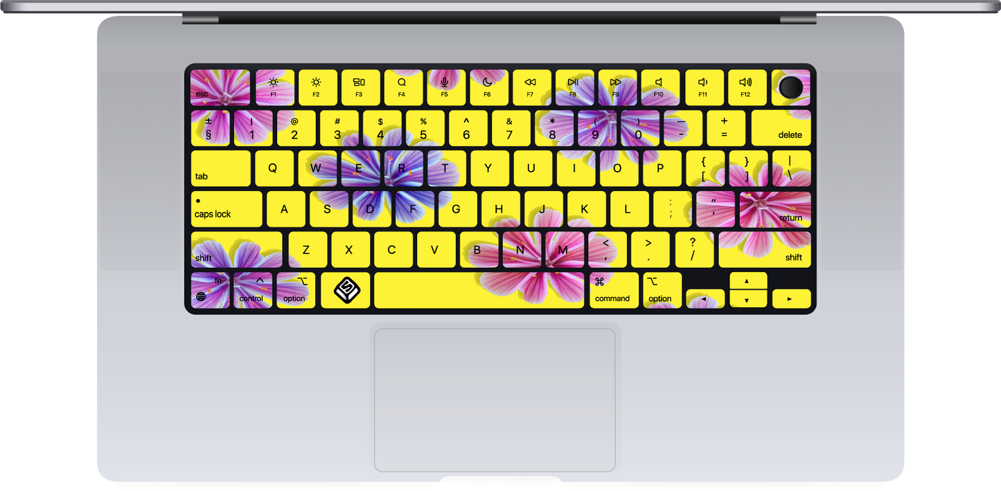 Purple Flower MacBook Keyboard Sticker