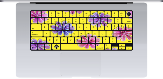 Purple Flower MacBook Keyboard Sticker